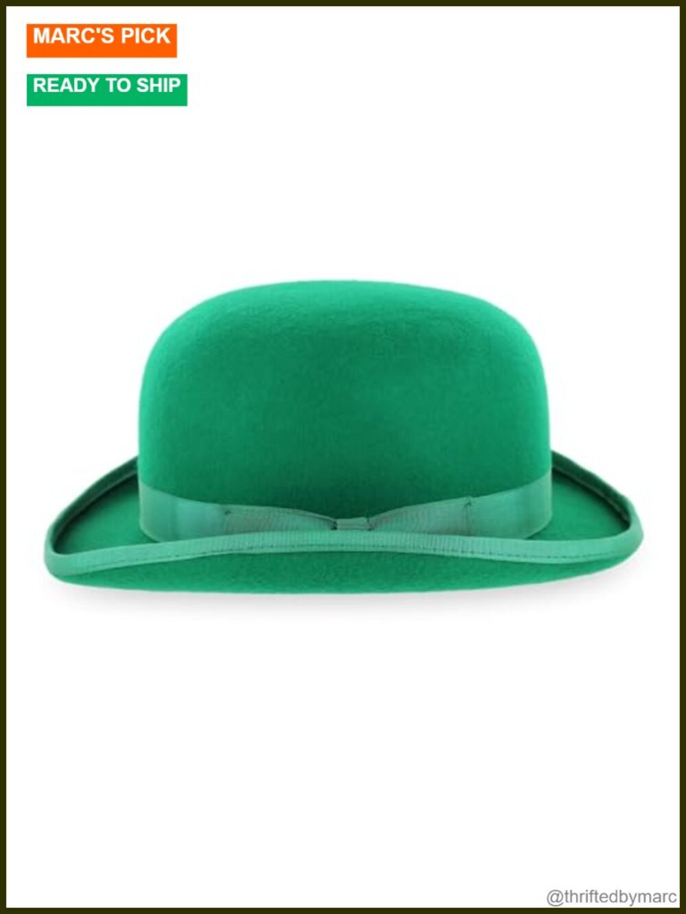 Wool Felt Derby Hat with Leather Inner Band - Formal & Costume